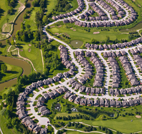 Aerial photo of housing development