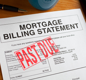 Photo of a past-due mortgage statement
